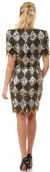 Glitzy Diamond Pattern Sequined Short Formal Party Dress back